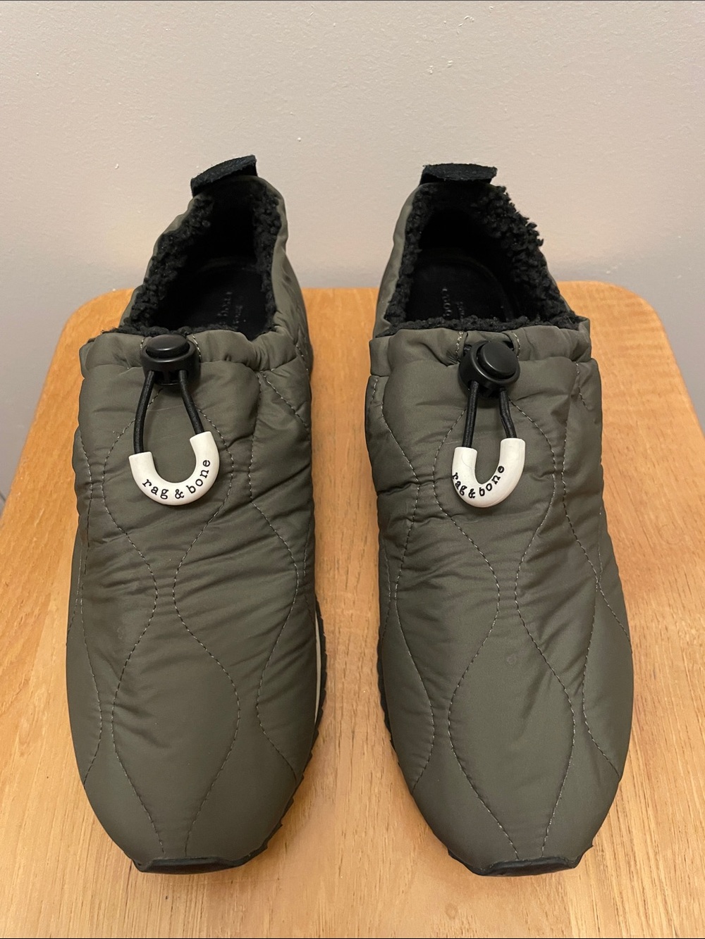 rag & bone Retro Sneaker Quilted rSlip-On in Olive EURO Size 40